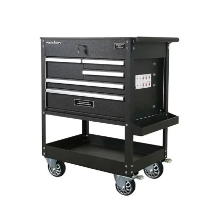 32.75-Inch 5-Drawer Black Tool Utility Cart – Mobile Organization for Garage or Workshop