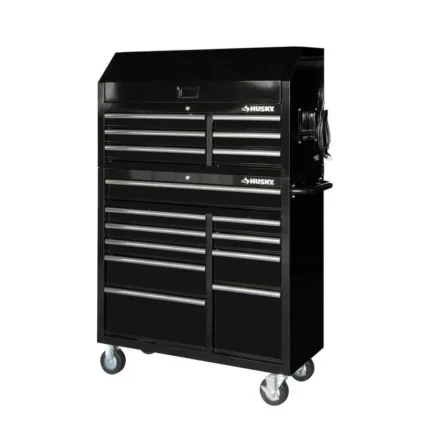 41-Inch 16-Drawer Gloss-Black Tool Chest and Cabinet Combo