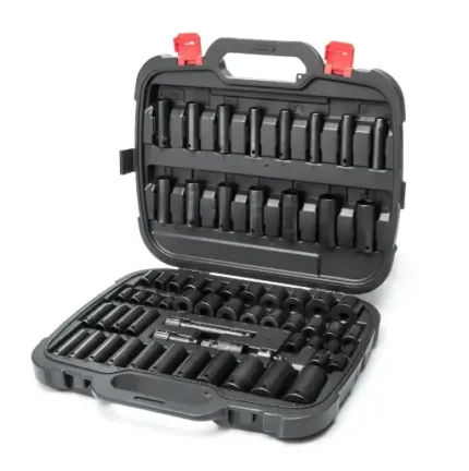 64-Piece 1/2-Inch Drive SAE/Metric Impact Socket Set – Professional Grade
